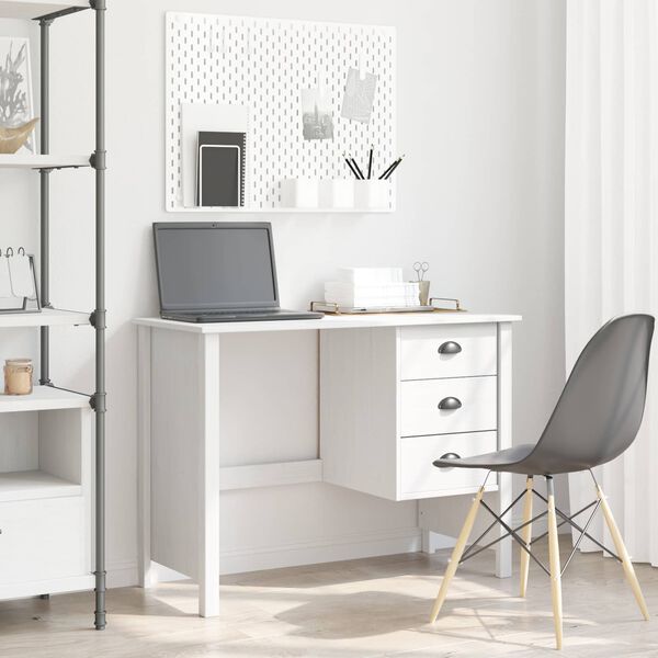 vidaXL Schreibtisch mit Schubladen Hill Wei&szlig; 100 x 45 x 74 cm