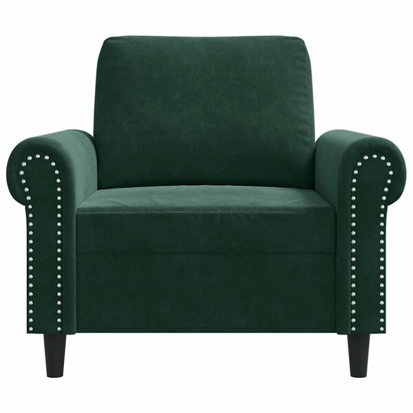 vidaXL Sessel Dunkelgr&uuml;n 60 cm Samt