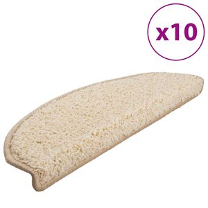 vidaXL Stufenmatten 10 Stk. 65x21x4 cm Creme Halbrund Gro&szlig;