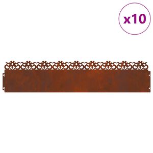 vidaXL Rasenkanten 10 stk. 103 x 0,05 x 22 cm Wetterfeststahl