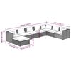vidaXL 8-tlg. Garten-Lounge-Set mit Kissen Poly Rattan Braun