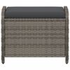 vidaXL Gartenhocker mit Kissen Grau 58x46x46 cm Poly Rattan