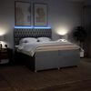 vidaXL Boxspringbett mit Matratze Hellgrau 200x200 cm Stoff