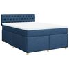vidaXL Boxspringbett mit Matratze Blau 160x200 cm Stoff
