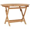 vidaXL Klappbarer Gartentisch Natur &Oslash; 110 x 75 cm Massivholz Teak