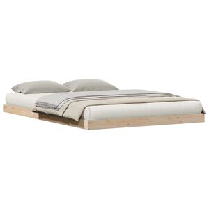 vidaXL Bodenbettrahmen Natur 160 x 220 cm Massives Kiefernholz