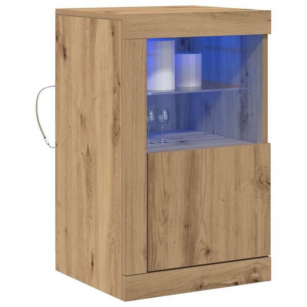 vidaXL LED-Sideboard Artisan-Eiche 41 x 37 x 67 cm Holzwerkstoff