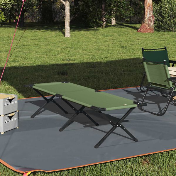 vidaXL Klapp Schlafbett f&uuml;rs Camping Gr&uuml;n 193 x 69 x 45 cm