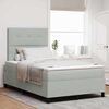 vidaXL LED Boxspringbett mit Matratze Hellgrau 120 x 190 cm Stoff