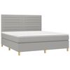 vidaXL Boxspringbett mit Matratze & LED Hellgrau 180x200 cm Stoff
