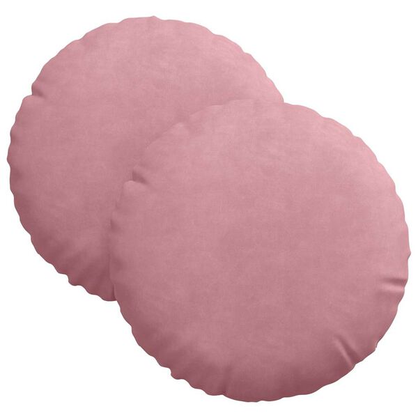 vidaXL Sitzkissen 2 St&uuml;ck Rosa &Oslash; 30 x 13 cm Samt