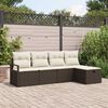 vidaXL Garten-Sofa-Set mit Kissen mit Speicher 5 pcs Braun Poly Rattan