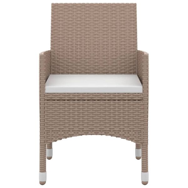 vidaXL 5-tlg. Garten-Essgruppe mit Auflagen Poly Rattan und Glas