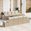 vidaXL Garten-Sofa-Set mit Kissen 8 pcs Beige und Creme Poly-Rattan