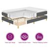 vidaXL Boxspringbett mit Matratze mit LED Grau 140 x 190 cm Stoff