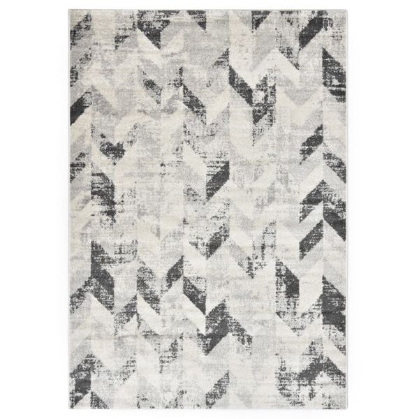 vidaXL Teppich Grau und Wei&szlig; 160 x 230 cm PP