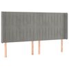 vidaXL Boxspringbett mit Matratze & LED Hellgrau 200x200 cm Samt