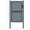 vidaXL Zauntor Anthrazit 102x125 cm Stahl