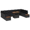 vidaXL Gartensofa-set 11 Stk. Schwarz Poly-Rattan