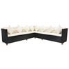 vidaXL 6-tlg. Garten-Lounge-Set mit Auflagen Poly Rattan Schwarz