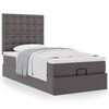 vidaXL Ottoman-Bett mit Matratze Grau 100x200 cm Kunstleder
