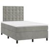 vidaXL Boxspringbett mit Matratze Hellgrau 120x200 cm Samt