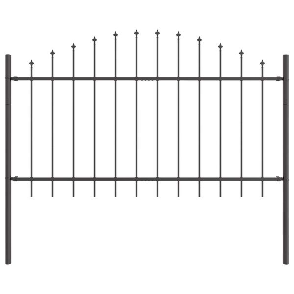vidaXL Gartenzaun 8 pcs Grau 170 x 140 cm Pulverbeschichteter Stahl
