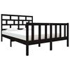 vidaXL Massivholzbett Schwarz Kiefer 135x190 cm