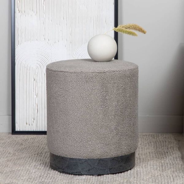 Venture Home Hocker Benji 35x35x42,5 cm Teddy Schwarz und Greige
