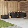 vidaXL K&uuml;chenaufbewahrung mit Regal Schwarz 90 x 50 x 53 cm Stahl