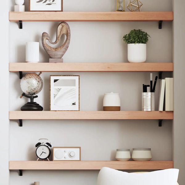 vidaXL Wandregal 80x10x6 cm Massivholz Eiche Unbehandelt