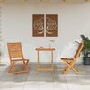 vidaXL Klapp Bistro Set 3 pcs Braun Massivholz Akazie