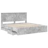 vidaXL Bettrahmen mit Kopfteil Beton Grau 180 x 200 cm Ingenieurs Holz