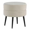 Venture Home Hocker Pot 40x40x40 cm Samt Schwarz und Hellbeige