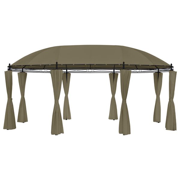 vidaXL Pavillon mit Vorhängen 520x349x255 cm Taupe 180 g/m²