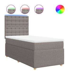 vidaXL Boxspringbett mit Matratze Taupe 80x200 cm Stoff