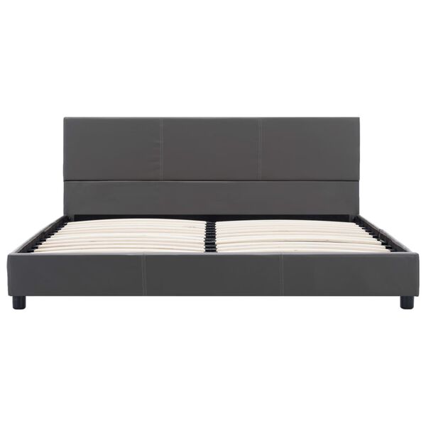 vidaXL Bettgestell Grau Kunstleder 120x200 cm