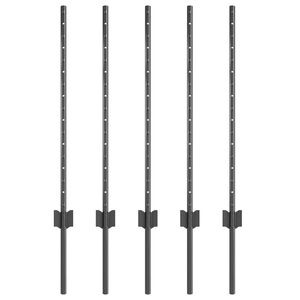 vidaXL Eingebetteter Zaunpfosten 5 Stk. Grau 120 cm