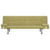 vidaXL Schlafsofa mit zwei Kissen Gr&uuml;n Polyester
