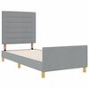 vidaXL Bettgestell mit Kopfteil Hellgrau 90 x 190 cm Stoff