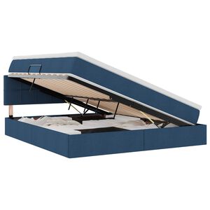 vidaXL Aufbewahrungsbett mit Matratze Blau 160 x 200 cm Holzwerkstoff