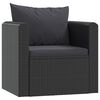 vidaXL Sessel mit Auflagen Poly Rattan Schwarz