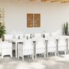 vidaXL Garten Essgruppe 15 pcs Wei&szlig; Polt Rattan