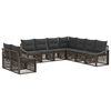 vidaXL Gartensofa-set 9 stk. Grau Poly-Rattan