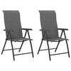 vidaXL Gartenst&uuml;hle 2 Stk. Klappbar Grau Poly Rattan
