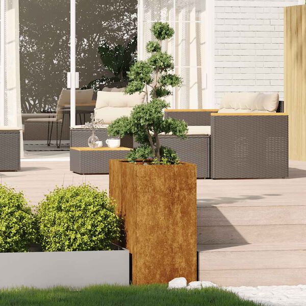 vidaXL Pflanzk&uuml;bel Rostig 40x80x80 cm Wetterfester Stahl