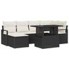 vidaXL Gartensofa-set 7 stk. Schwarz und Creme Poly-Rattan