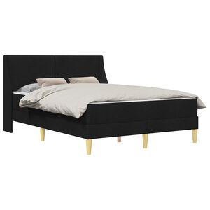 vidaXL Bettgestell mit Matratze Schwarz 160 x 200 cm Polyester