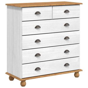 vidaXL Schubladenkommode mit Schubladen ASKIM Wei&szlig; 91 x 40 x 95,5 cm