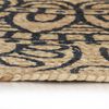vidaXL Teppich Handgefertigt Jute mit Dunkelblauem Aufdruck 90 cm